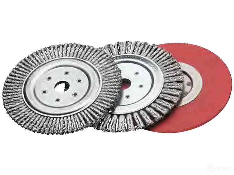 Disc brush harness, D178 mm, width 6 mm, 76 harnesses, straight steel wire STH 0.50 mm, landing hole 22.2 mm, "rosette" harness