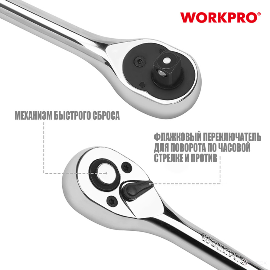 1/4"+3/8" Ratchet Tool Set 23pcs WP202555 WORKPRO