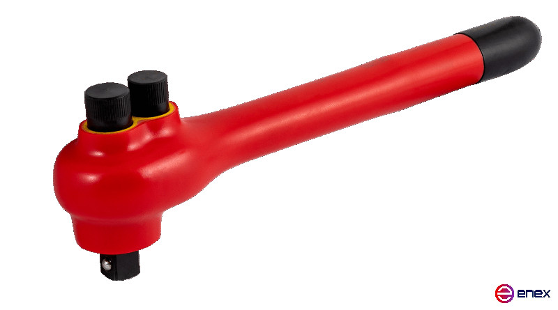 1/2" Reversible handle insulated, with 28 teeth and 13° angle of action