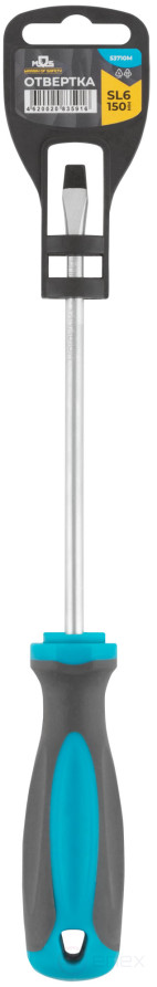 Screwdriver, CrV steel, rubberized handle SL6 x 150 mm