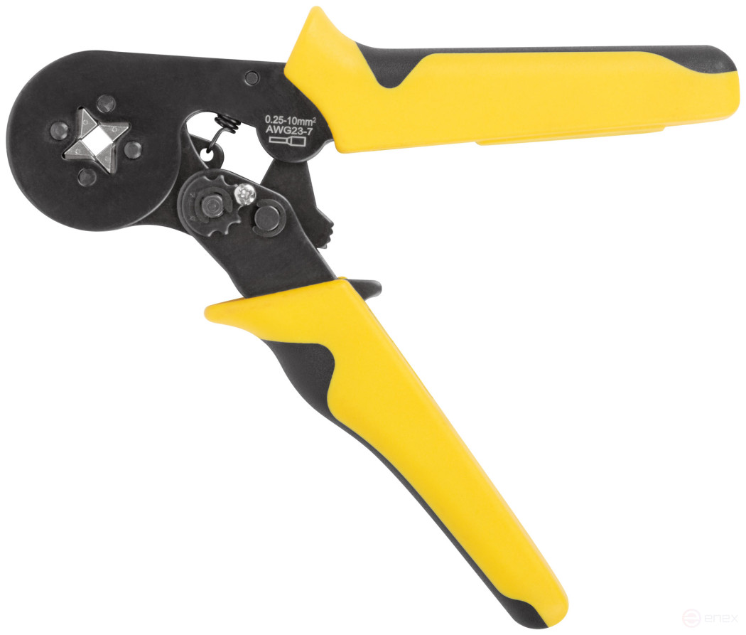 Пресс-клещи для обжима втулочных наконечников 0,25-10 мм, прорезиненные ручки 175 мм блистер