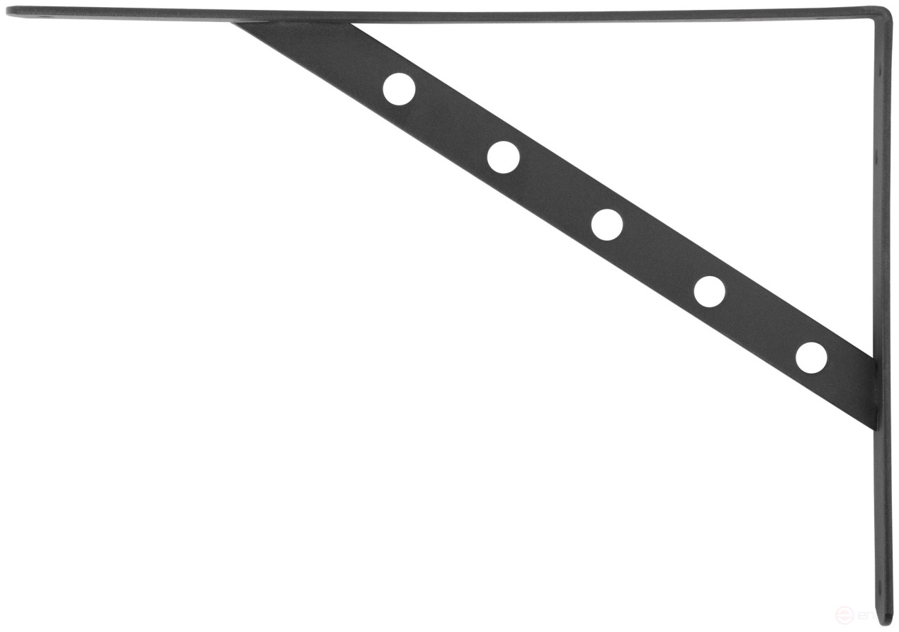 Уголок-кронштейн усиленный черный 350х250 мм