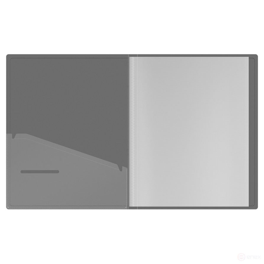 Folder with 30 Berlingo "No Secret" inserts, 17 mm, 700 microns, translucent black, with inner pocket