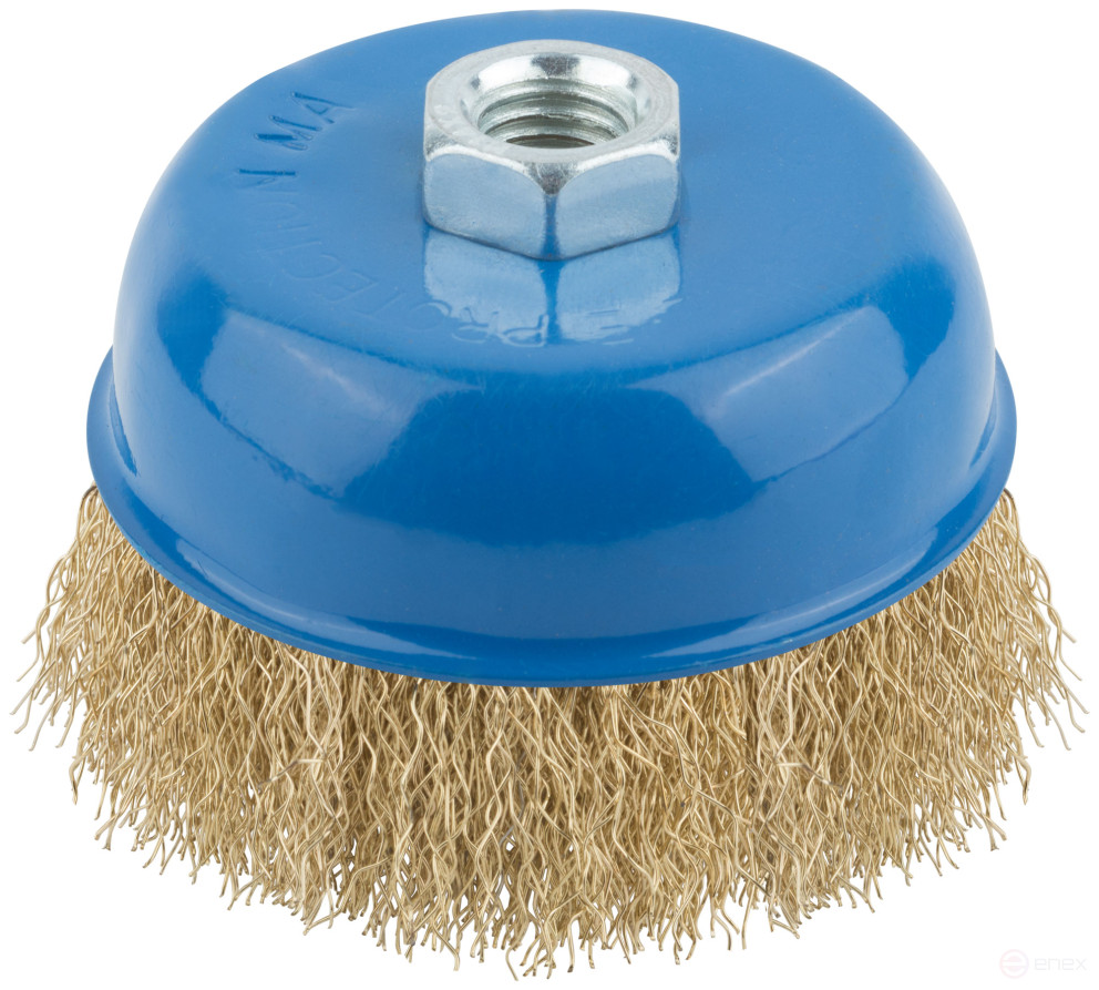 Korschetka, type "cup", nut M14, latuned steel wavy wire 100 mm