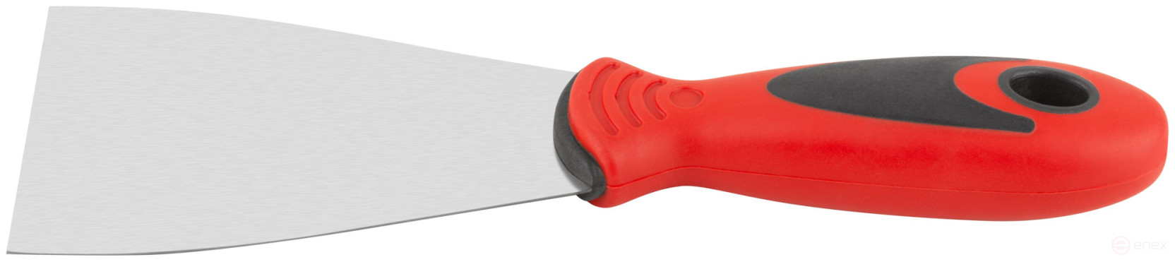 Spatula, stainless steelsteel, rubberized handle 80 mm