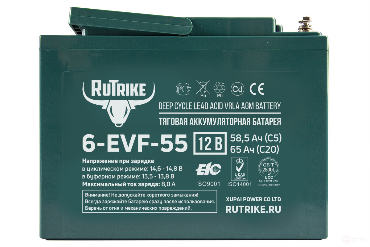 Traction battery RuTrike 6-EVF-55 (12V55A/H C3)