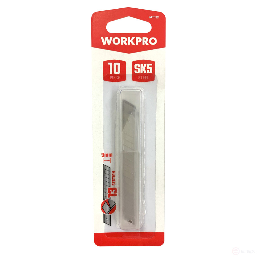 SK5 9mm 10 pcs Standard Blades for WP212001 WORKPRO Retractable Knife