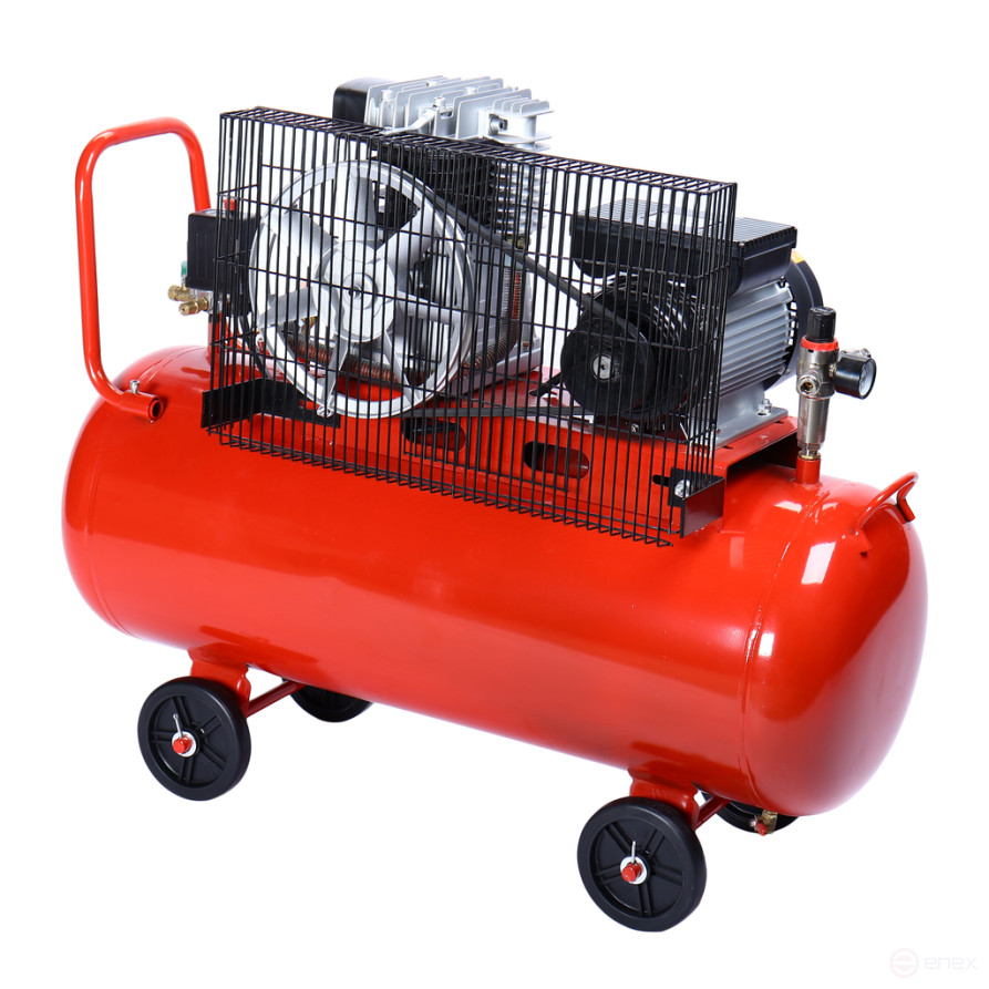 Компрессор пневматический 220В 3.0кВт 8атм. 300л/мин. ресивер-100л поршн. ремен. одноступенчатый GTE