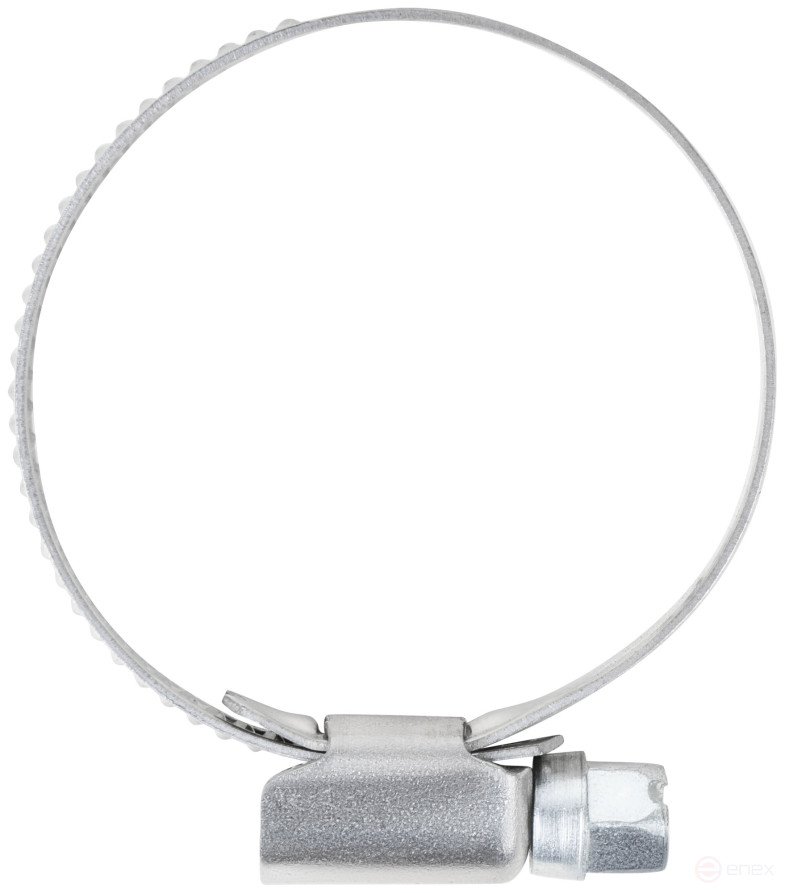 Хомут обжимной накатной, ширина 9 мм, нерж.сталь 26-44 мм