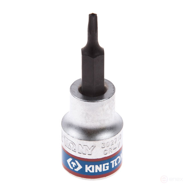 Насадка (бита) торцевая 3/8", Torx, T10, L = 50 мм, с отверстием KING TONY 302710