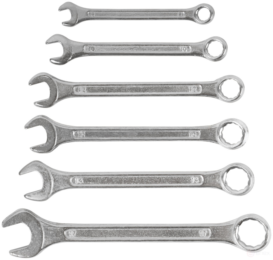 Ключи комбинированные в пластиковом держателе, набор 6 шт. ( 8-17 мм )