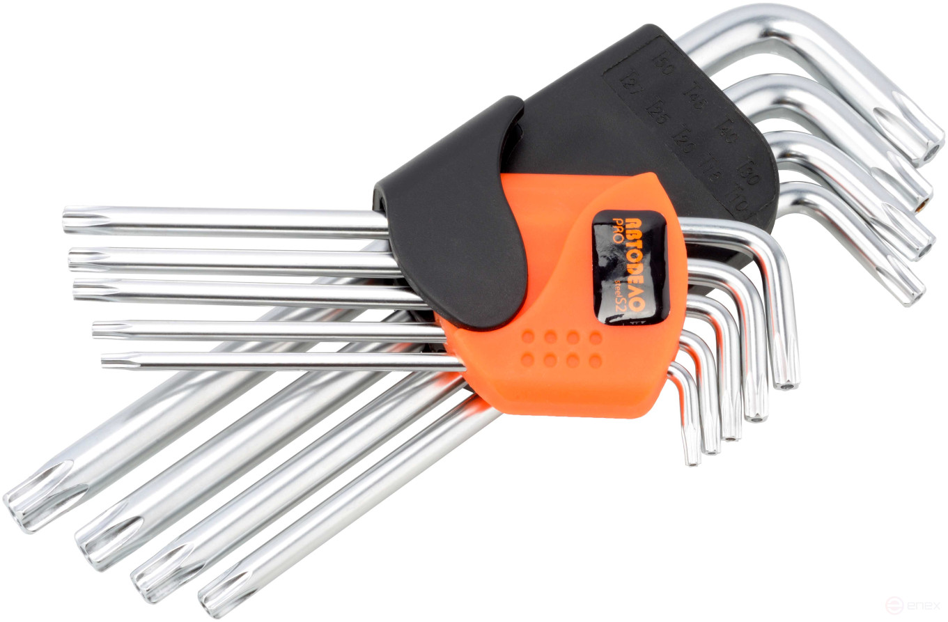 Набор Г-обр. TORX 9ч (T10-T50; S2; удлинённые; с отверстием) АвтоDело PRO (39371)