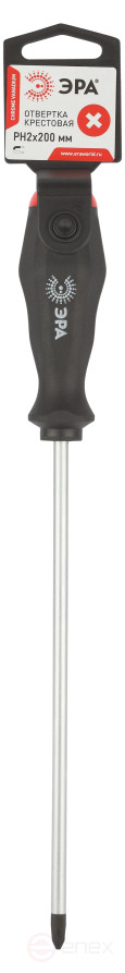 200PH2 Отвертка ЭРА PH 2х200 мм крестовая двухкомпонентная рукоятка