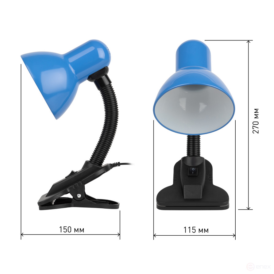 ERA N-102-E27-40W-BU table lamp on a clothespin blue