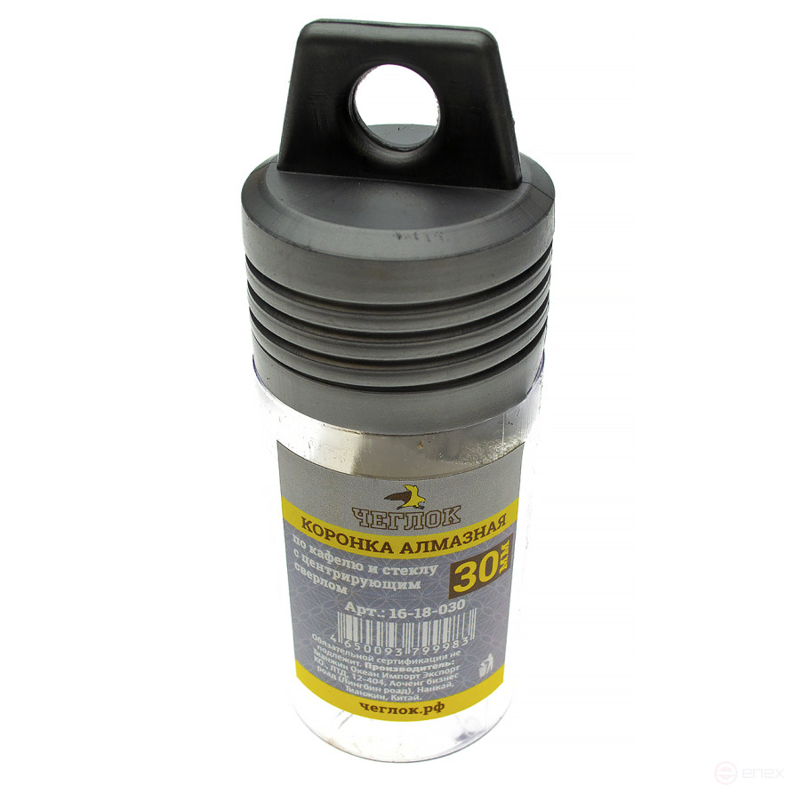 Коронка алмазная по кафелю и стеклу 30 мм с ц/с, Чеглок (10/120)