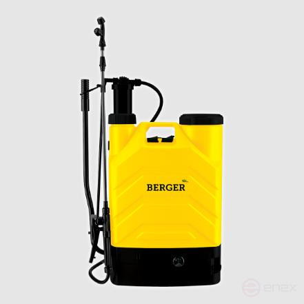 Опрыскиватель садовый аккумуляторный и ручной помпой 16л с 3 насадками BERGER BG1993