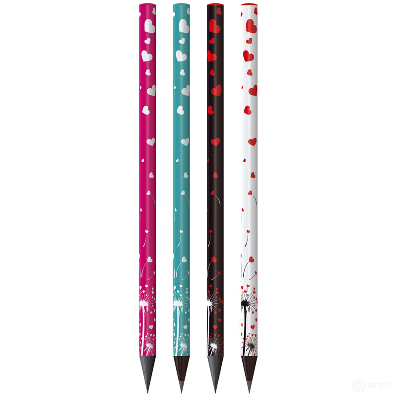 Карандаш ч/г Berlingo "Riddle XS" 12 шт., HB, черное дерево, круглый, заточен., ассорти, в картонной коробке