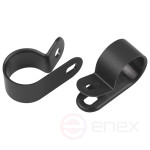 Скоба кабельная нейлоновая под винт ЭРА NO-225-300 20 мм чёрная 10 шт