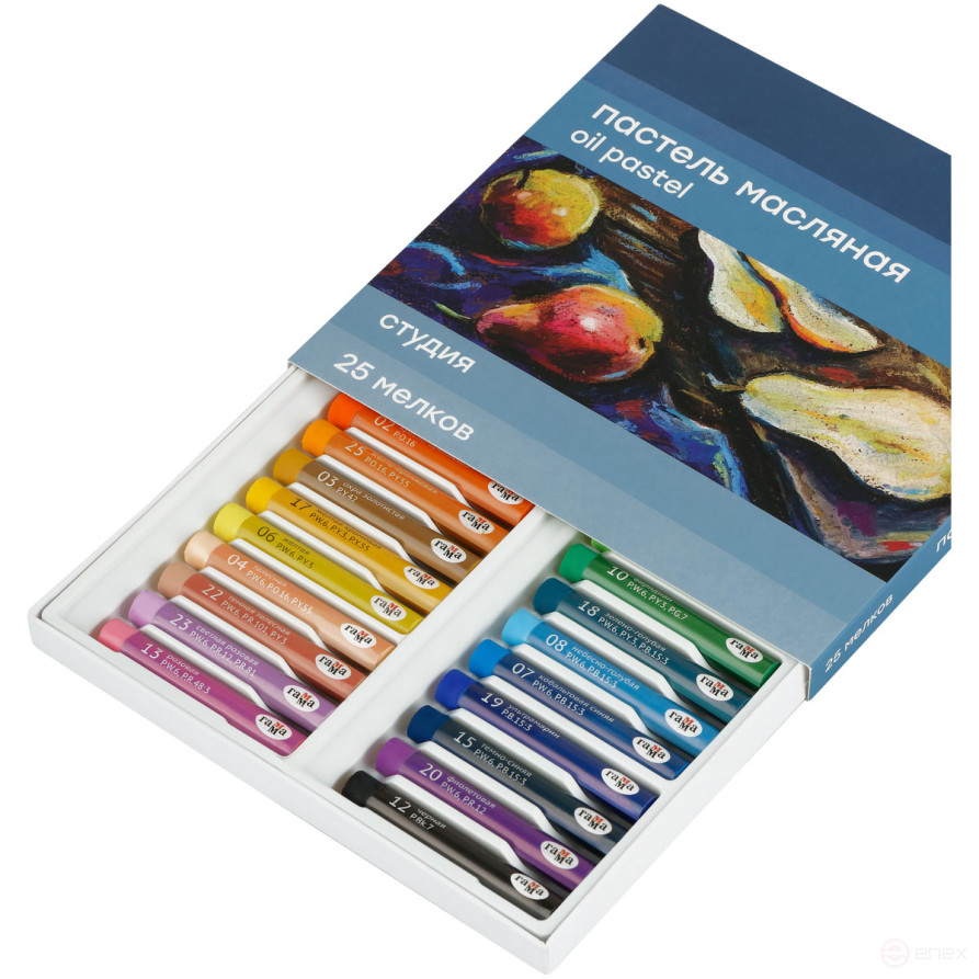 Pastel oil Scale "Studio", 25 colors, cardboard. packaging