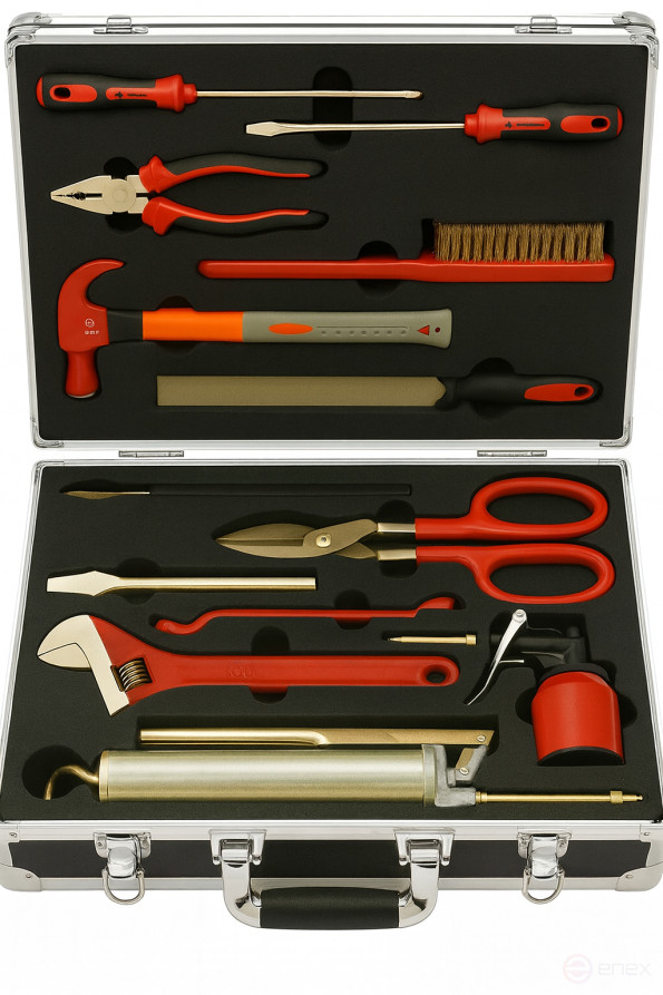 Explosion-proof tool kit (13 pieces) BeCu No.AA27-13, HORTZ