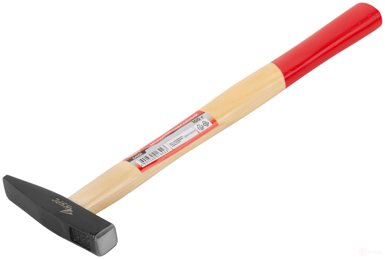 Молоток слесарный, деревянная ручка "Оптима" 100 гр.