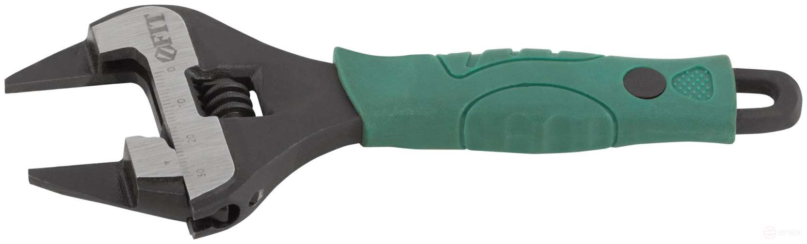 Adjustable key "Carat", CrV, sharpened narrow jaws, scale, magnified.gripper, rubberized.handle 150mm (34mm)