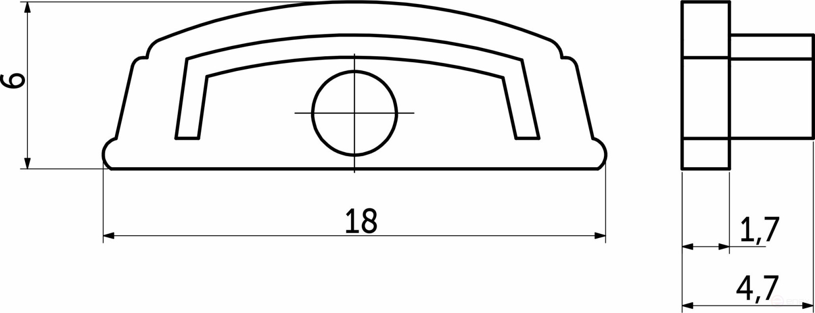 Заглушка к алюминиевому профилю Slim, AKS