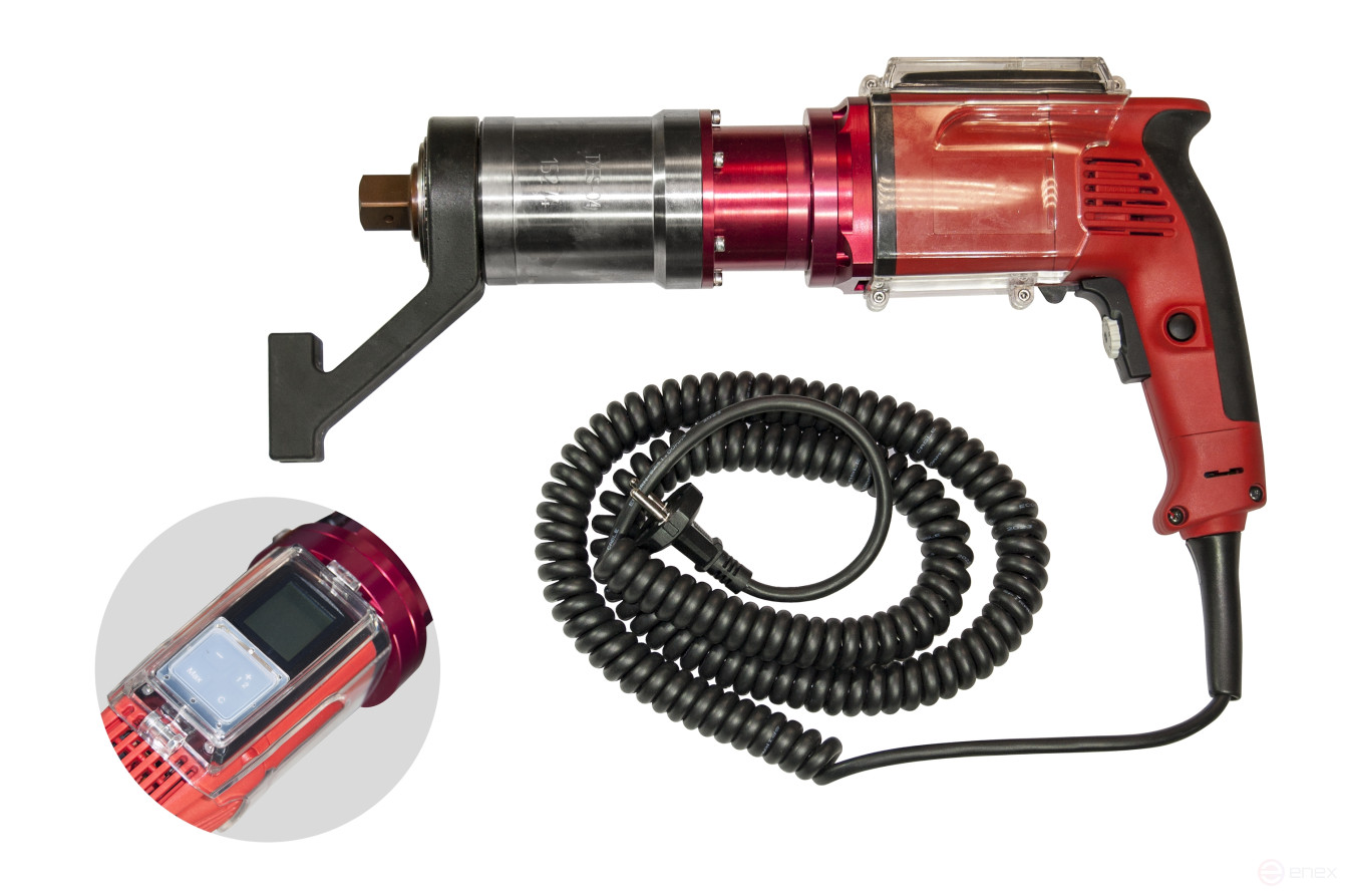 TXES-04 Electric straight torque wrench with controlled tightening torque of 80-450 Nm. 220V. 3/4 LCD display