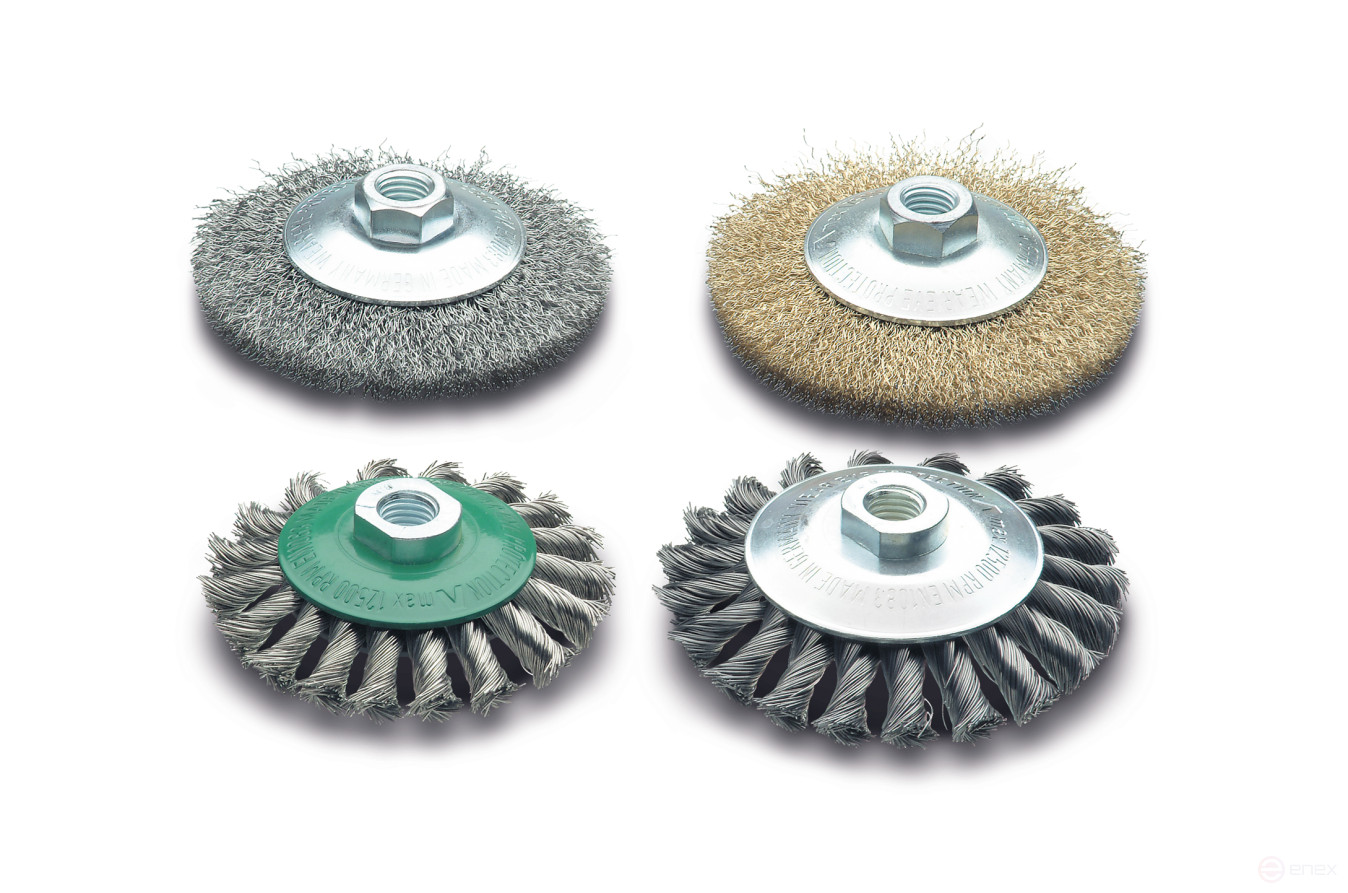 Brush disc corrugation. D125*13*M14, stainless steel, 0.30mm (Lessmann, KRONBURSTE)