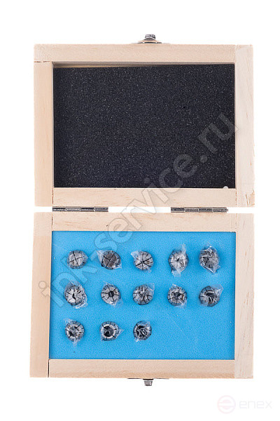 Набор цанг ER11 - 13шт (1, 1.5, 2, 2.5, 3, 3.5, 4, 4.5, 5, 5.5, 6, 6.5, 7) точность 0,010 мм