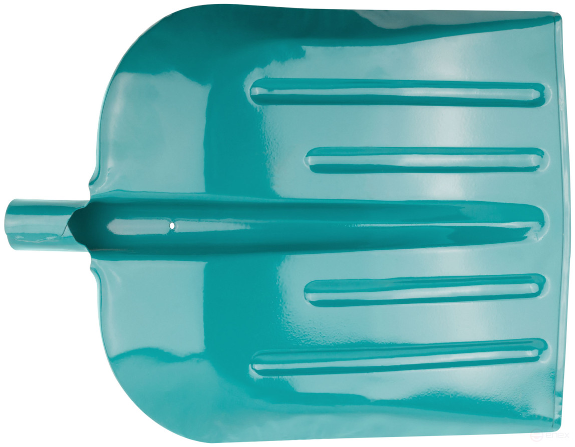 Snow shovel, steel sidewalk shovel without handle 390x456 mm