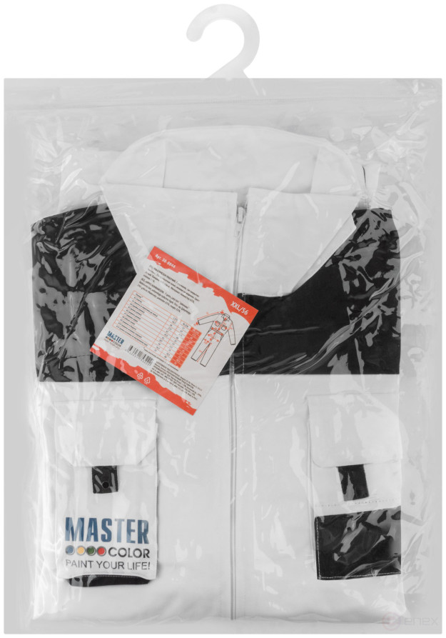 Master Color work jumpsuit, white, 7 pockets, size XXL