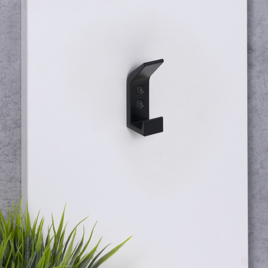 Крючок меб. двухрожковый мет. BLOCK черный матовый AKS