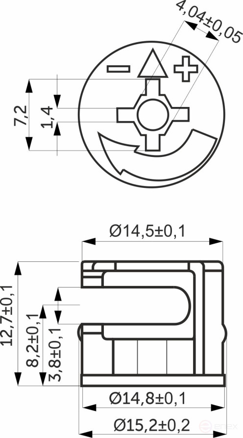 Эксцентрик 15x12,8 для плиты 18 мм (уп/1тыс.шт) AKS