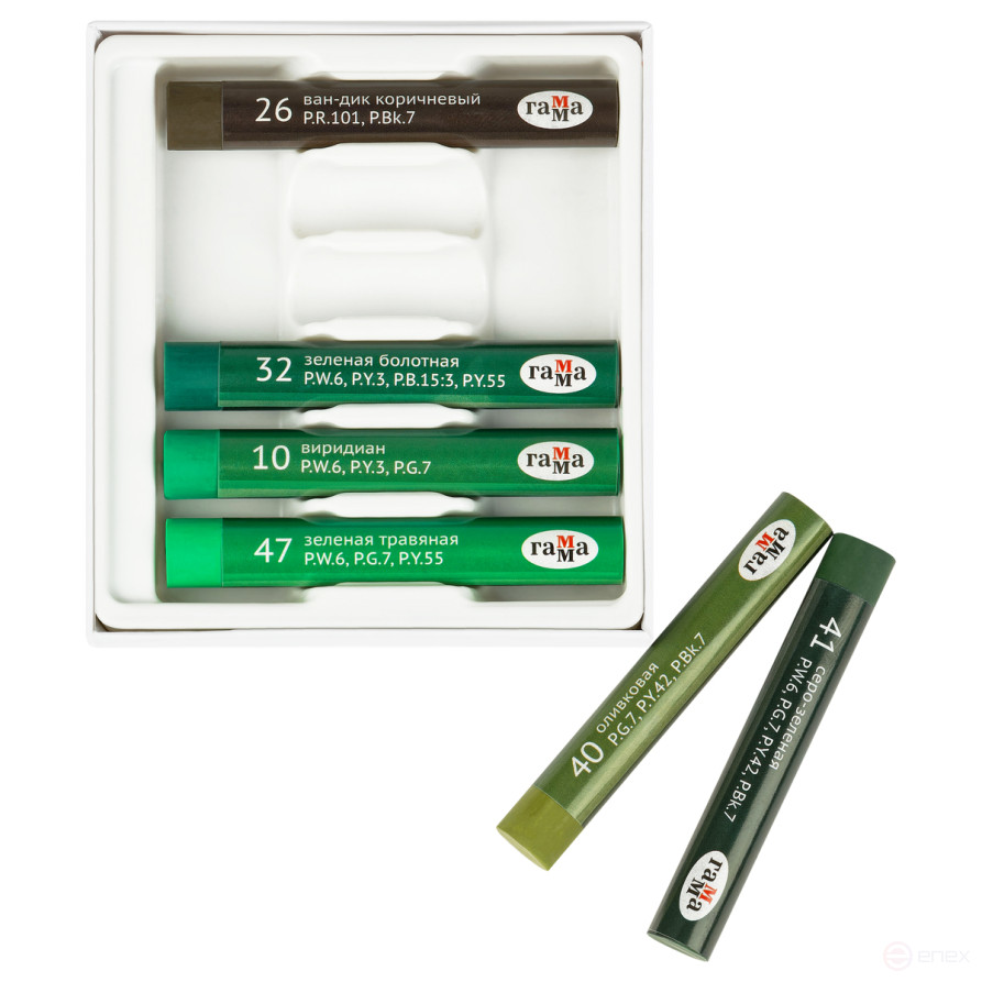 Pastel oil scale "Studio", "Mysterious forest", 6 colors, cardboard. package, European weight