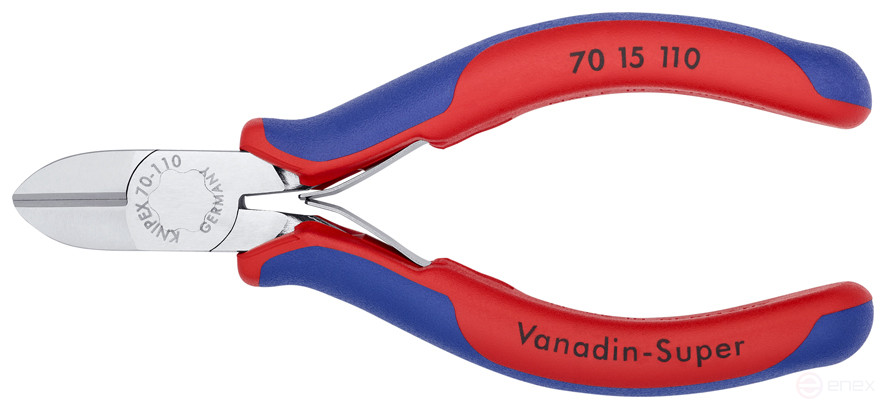 Бокорезы, пружинный механизм, рез: провол. мягк. Ø 3 мм, средн. Ø 2 мм, твёрд. Ø 1.2 мм, L-110 мм, 62 HRC, чёрн., 2-к ручки