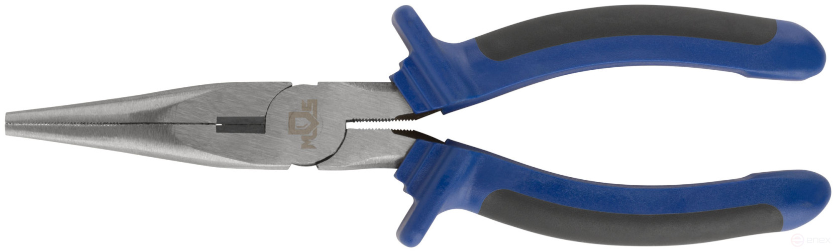 Thin-nosed "One" two-tone rubberized handles, polished steel 200 mm