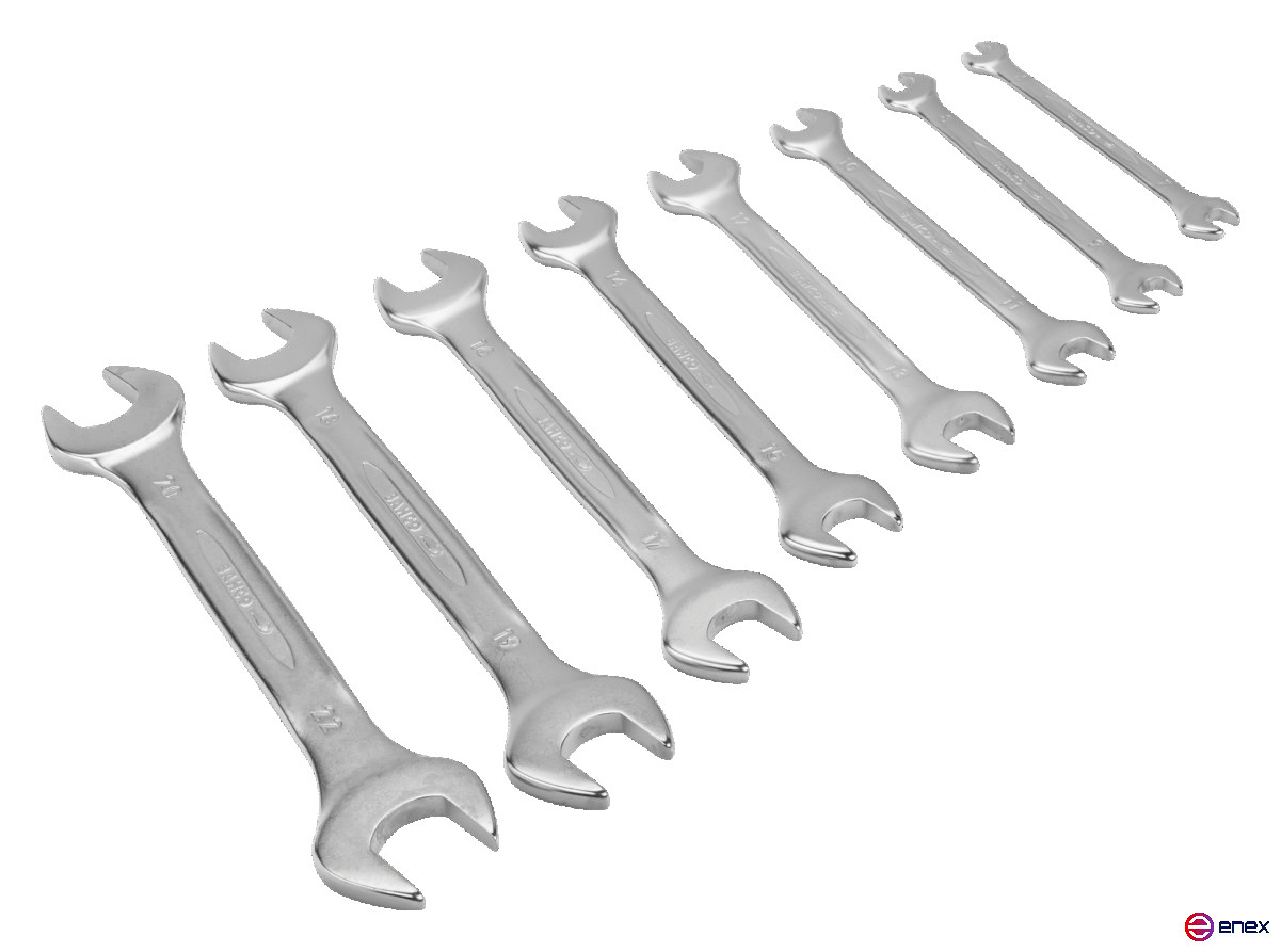 Набор ключей рожковых 6 - 22 мм, 8 шт, коробка