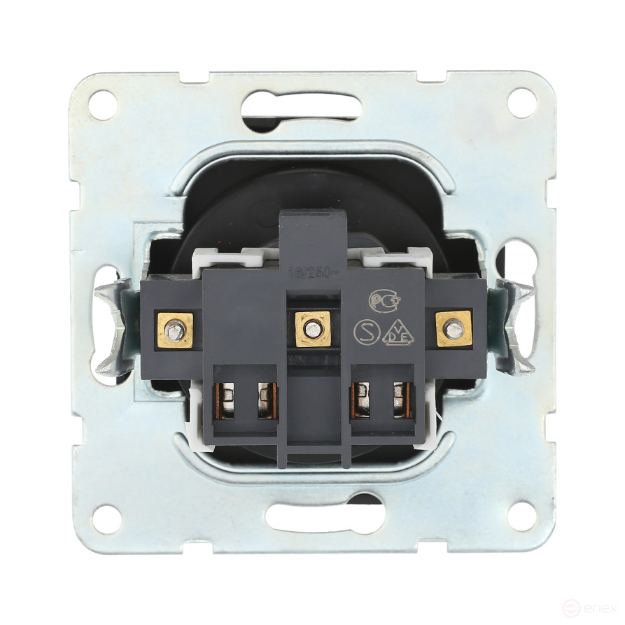 Socket without s/c, with blinds (black velvet) LK60