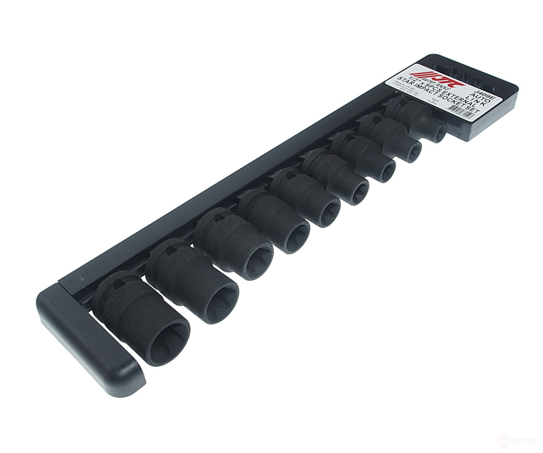 Set of 1/2" TORX E10-E24 Impact Heads 9 pieces JTC