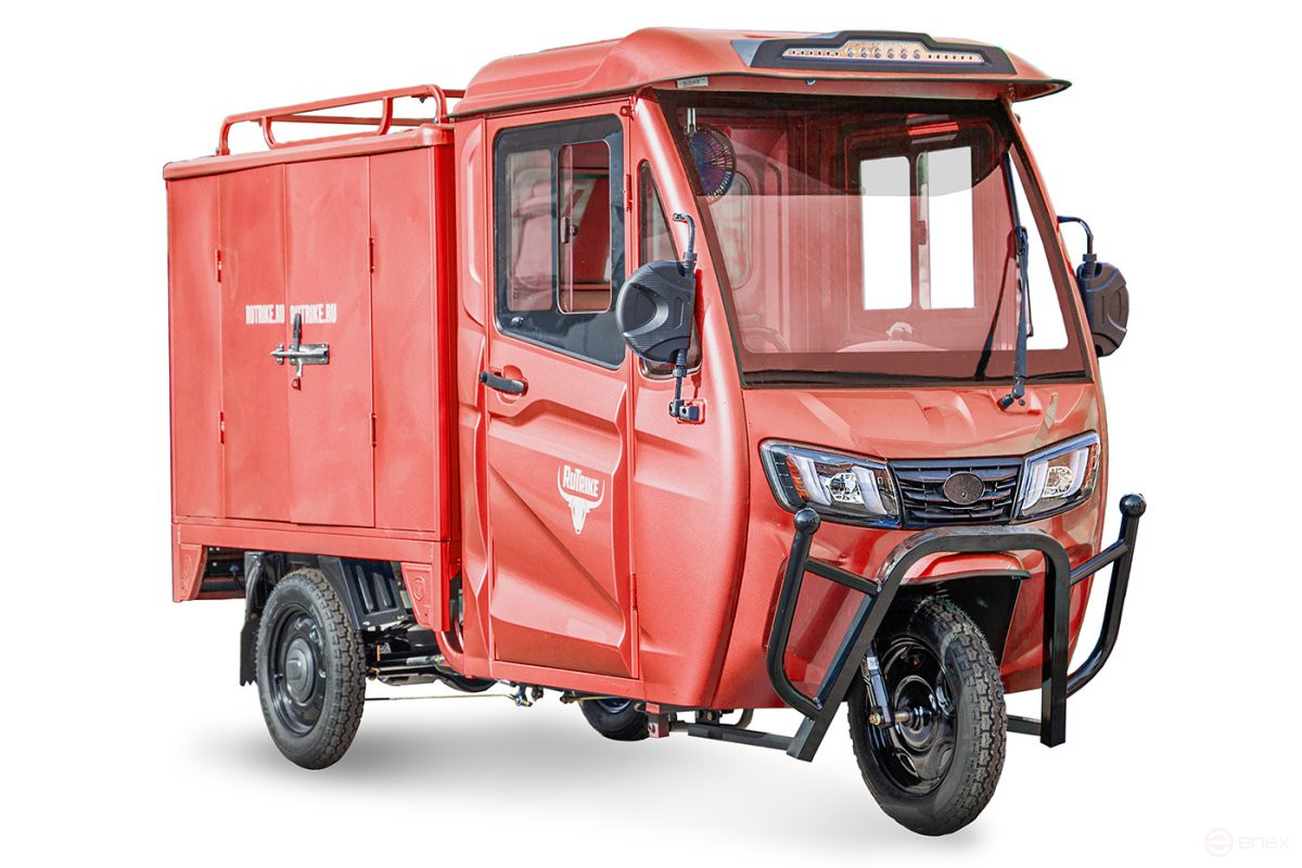 Cargo electric tricycle Rutrike CARGO Cabin Dual, red