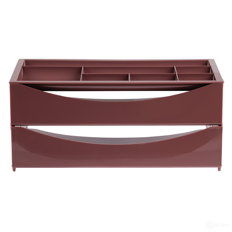 Лоток для бумаг горизонтальный СТАММ "Field", набор 2шт. + органайзер, бордовый Agra