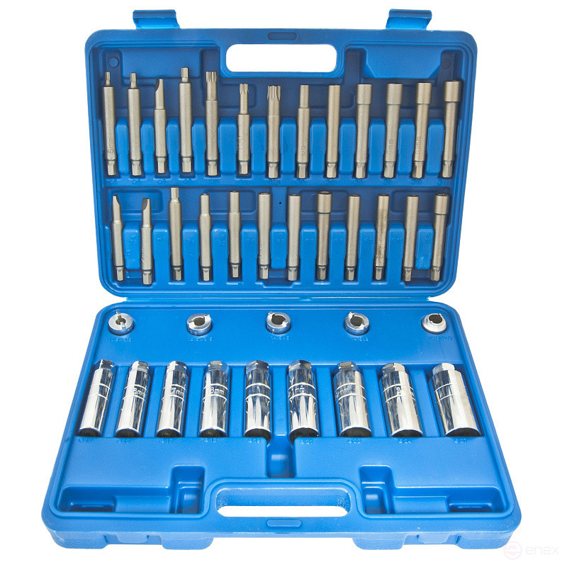 Set of heads and inserts ER-86417 for shock struts 39pr., in a case EUREKA /1/3