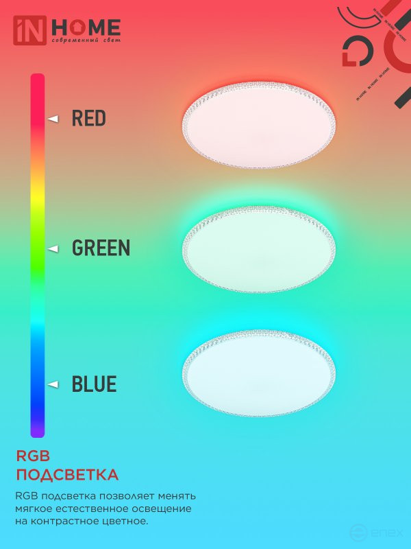 LED Lamp NEO MYSTERY-125RGB-WH 125W 230V 3000-6500K 10000Lm 465x60mm DN White IN HOME