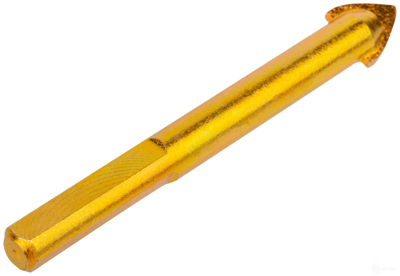 Universal drill bit for tile, glass, granite, concrete, brick, triangular shank, 12x85 mm