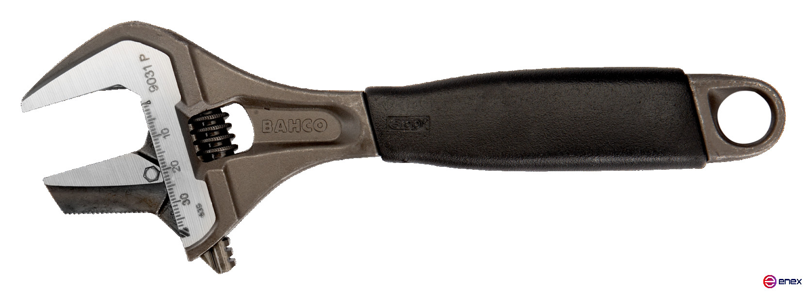 Ключ разводной реверсивный ERGO, длина 218/захват 39 мм, резиновая рукоятка