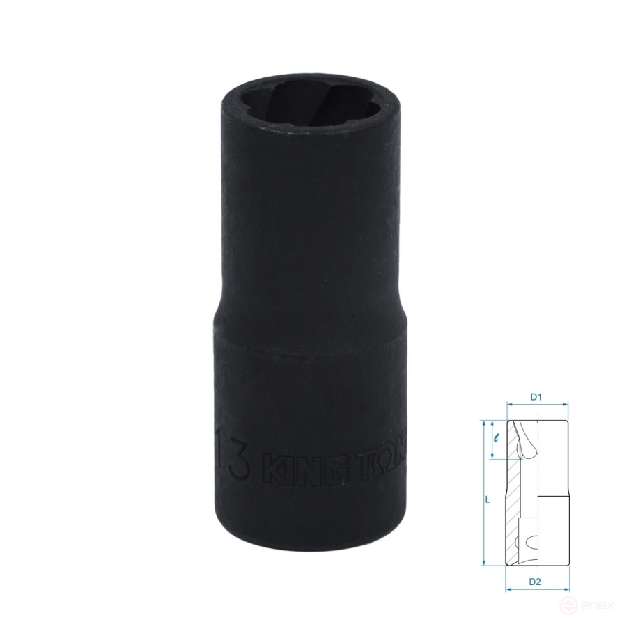 Head for damaged fasteners 1/2", 13 mm KING TONY 9TD403-13M