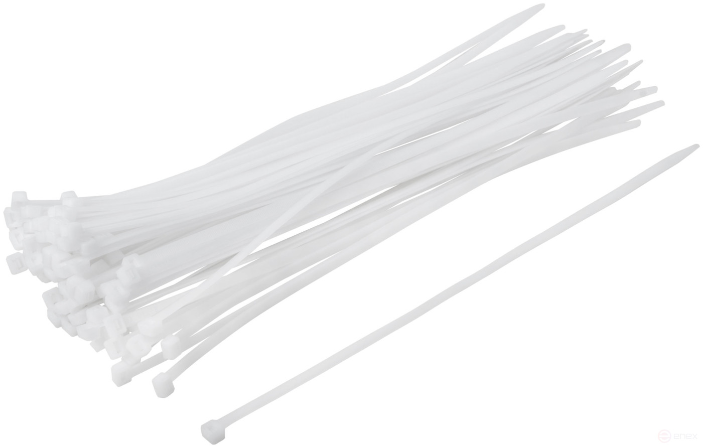 Хомуты нейлоновые для проводов, белые 100 шт., 7,6х400 мм