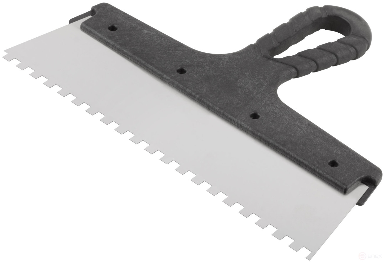 Шпатель фасадный нержавеющий зубчатый 250 мм / зуб 6 мм