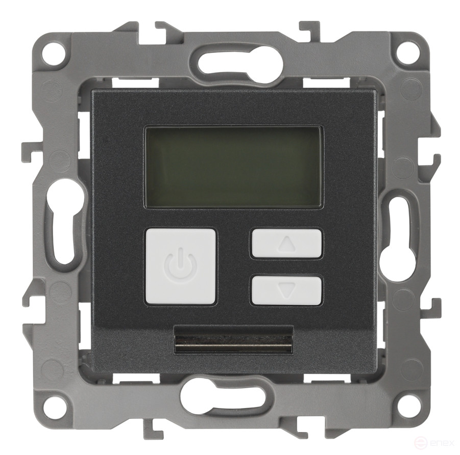 12-4111-12 ERA Thermostat universal 230V-Imah16A, IP20, Era 12, graphite